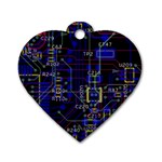 Technology Circuit Board Layout Dog Tag Heart (One Side) Front