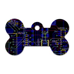 Technology Circuit Board Layout Dog Tag Bone (two Sides) by Ket1n9