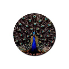 Peacock Rubber Round Coaster (4 Pack) by Ket1n9