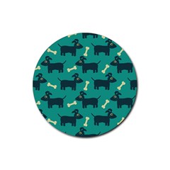 Happy-dogs Animals Pattern Rubber Coaster (round) by Ket1n9