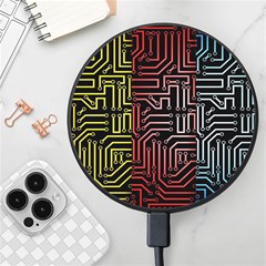 Circuit Board Seamless Patterns Set Wireless Fast Charger(black) by Ket1n9