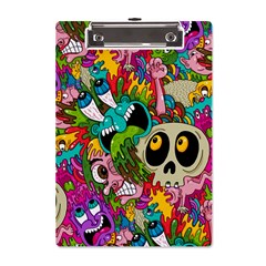 Crazy Illustrations & Funky Monster Pattern A5 Acrylic Clipboard by Ket1n9