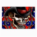 Confederate Flag Usa America United States Csa Civil War Rebel Dixie Military Poster Skull Postcards 5  x 7  (Pkg of 10) Front