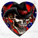 Confederate Flag Usa America United States Csa Civil War Rebel Dixie Military Poster Skull Jigsaw Puzzle (Heart) Front