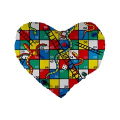 Snakes And Ladders Standard 16  Premium Heart Shape Cushions by Ket1n9