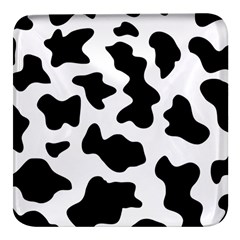 Animal-print-black-and-white-black Square Glass Fridge Magnet (4 Pack) by Ket1n9