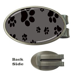 Dog-foodprint Paw Prints Seamless Background And Pattern Money Clips (oval)  by Ket1n9