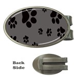 Dog-foodprint Paw Prints Seamless Background And Pattern Money Clips (Oval)  Front