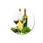 White-wine-red-wine-the-bottle Magnet 3  (Round) Front