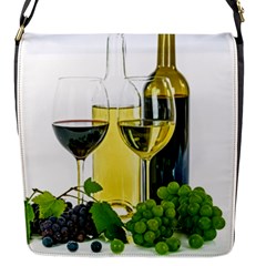 White-wine-red-wine-the-bottle Flap Closure Messenger Bag (s) by Ket1n9