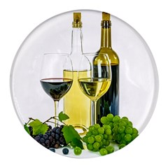 White-wine-red-wine-the-bottle Round Glass Fridge Magnet (4 Pack) by Ket1n9