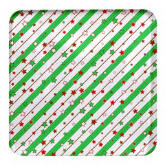 Christmas Paper Stars Pattern Texture Background Colorful Colors Seamless Square Glass Fridge Magnet (4 Pack) by Ket1n9