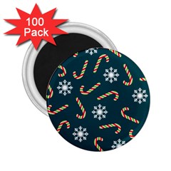 Christmas Seamless Pattern With Candies Snowflakes 2 25  Magnets (100 Pack)  by Ket1n9