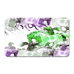 Horse-horses-animal-world-green Magnet (rectangular) by Ket1n9