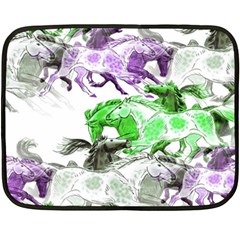 Horse-horses-animal-world-green Fleece Blanket (mini) by Ket1n9