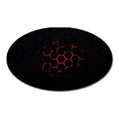 Abstract Pattern Honeycomb Oval Magnet by Ket1n9