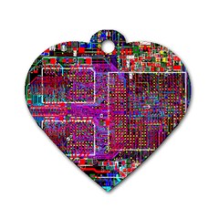 Technology Circuit Board Layout Pattern Dog Tag Heart (one Side) by Ket1n9