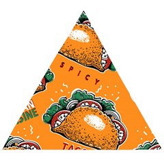 Seamless-pattern-with-taco Wooden Puzzle Triangle by Ket1n9