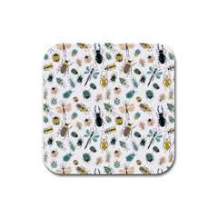 Insect Animal Pattern Rubber Square Coaster (4 Pack) by Ket1n9