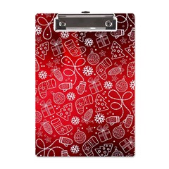 Christmas Pattern Red A5 Acrylic Clipboard by Grandong