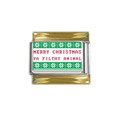 Merry Christmas Ya Filthy Animal Gold Trim Italian Charm (9mm) by Grandong