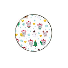 Christmas-seamless-pattern-with-cute-kawaii-mouse Hat Clip Ball Marker (10 Pack) by Grandong