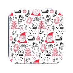 Christmas-themed-seamless-pattern Square Metal Box (black) by Grandong