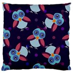 Owl-pattern-background Large Premium Plush Fleece Cushion Case (One Side) Front