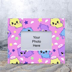 Seamless Pattern With Cute Kawaii Kittens White Tabletop Photo Frame 4 x6  by Grandong