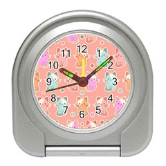 Cute Kawaii Kittens Seamless Pattern Travel Alarm Clock by Grandong