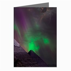 Fantasy Pyramid Mystic Space Aurora Greeting Cards (pkg Of 8) by Grandong