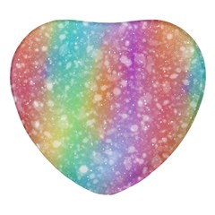 Rainbow Colors Spectrum Background Heart Glass Fridge Magnet (4 Pack) by Ravend