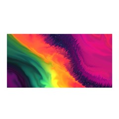 Rainbow Colorful Abstract Galaxy Satin Wrap 35  X 70  by Ravend