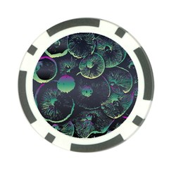 Psychedelic Mushrooms Background Poker Chip Card Guard by Ravend