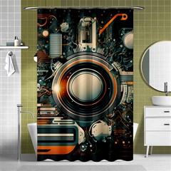 Illustrations Technology Robot Internet Processor Shower Curtain 48  X 72  (small)  by Vaneshop