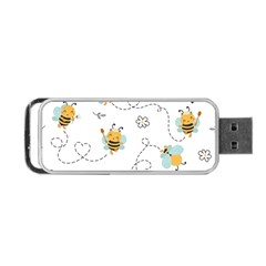 Bee Art Pattern Design Wallpaper Background Print Portable Usb Flash (one Side) by Vaneshop