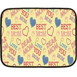 Love Mom Happy Mothers Day I Love Mom Graphic Pattern Fleece Blanket (Mini) 35 x27  Blanket