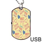 Love Mom Happy Mothers Day I Love Mom Graphic Pattern Dog Tag USB Flash (Two Sides) Front