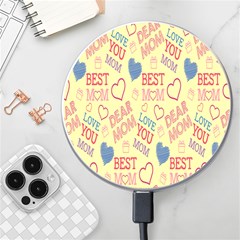 Love Mom Happy Mothers Day I Love Mom Graphic Pattern Wireless Fast Charger(white) by Vaneshop