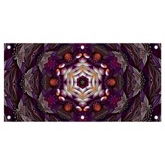 Rosette Kaleidoscope Mosaic Abstract Background Art Banner And Sign 4  X 2  by Vaneshop