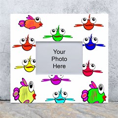 Fish Swim Cartoon Funnycute White Wall Photo Frame 5  X 7  by Sapixe