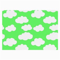 Cute Clouds Green Neon Large Glasses Cloth (2 Sides) by ConteMonfrey