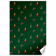 Christmas Green Pattern Background Canvas 20  X 30  by Pakjumat