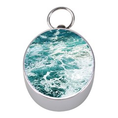 Blue Crashing Ocean Wave Mini Silver Compasses by Jack14