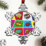 Pop Art Comic Vector Speech Cartoon Bubbles Popart Style With Humor Text Boom Bang Bubbling Expressi Metal Small Snowflake Ornament Front