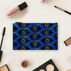 Blue Bee Hive Pattern Cosmetic Bag (small) by Amaryn4rt