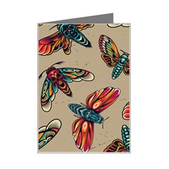 Tattoos Colorful Seamless Pattern Mini Greeting Card by Amaryn4rt