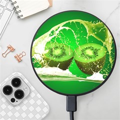 Kiwi Fruit Vitamins Healthy Cut Wireless Fast Charger(black) by Amaryn4rt