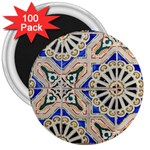 Ceramic-portugal-tiles-wall- 3  Magnets (100 pack) Front