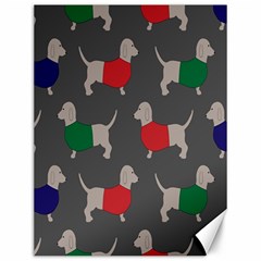 Cute Dachshund Dogs Wearing Jumpers Wallpaper Pattern Background Canvas 12  X 16  by Amaryn4rt